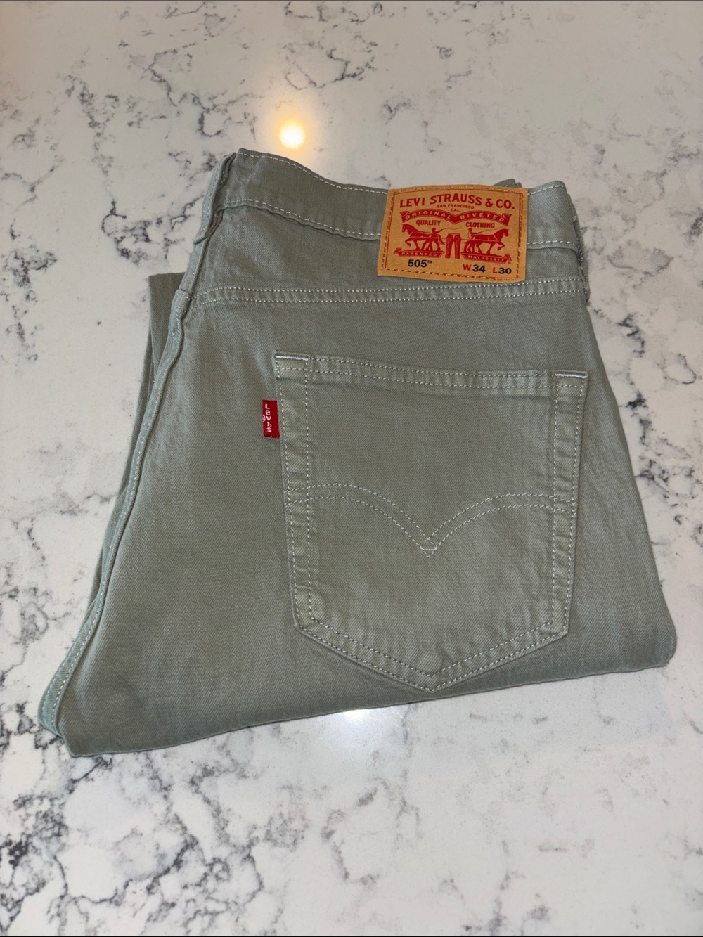 Levi's Men's Slim Straight Jeans in Sage Green 34x30 Tried on, never worn again